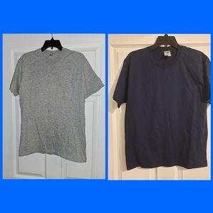 Jerzees t-shirts 👕, set of 2: navy and gray, sz.M